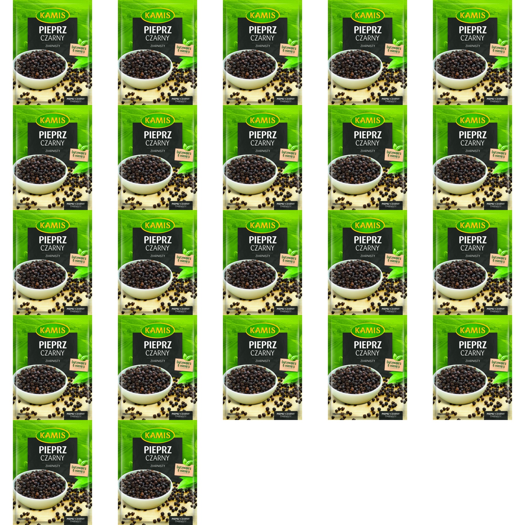 22x 16g Kamis Pieprz Czarny Ziarnisty Karton