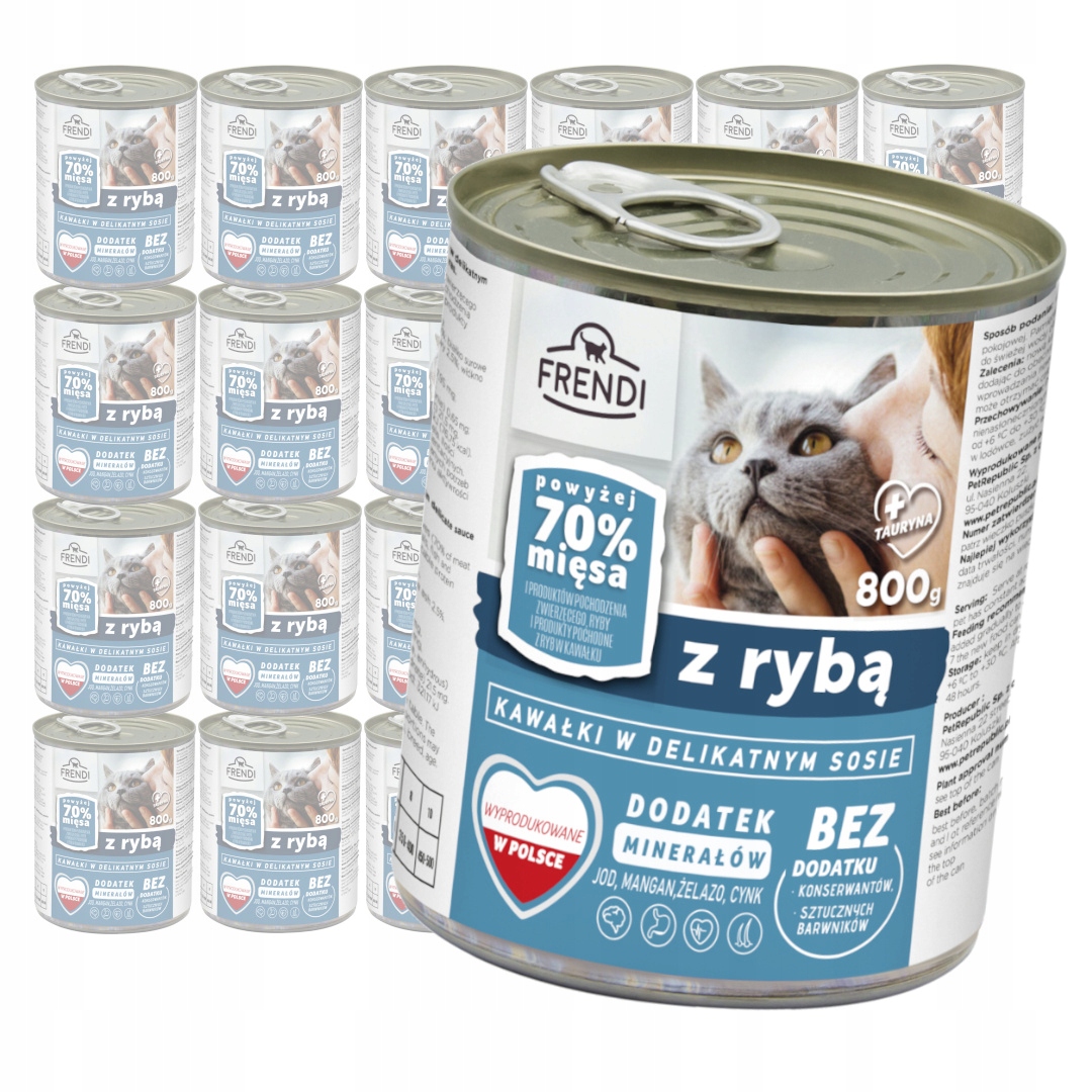 Levně Frendi Kousky s rybou v omáčce 24x800g Vlhké Krmivo pro dospělé kočky