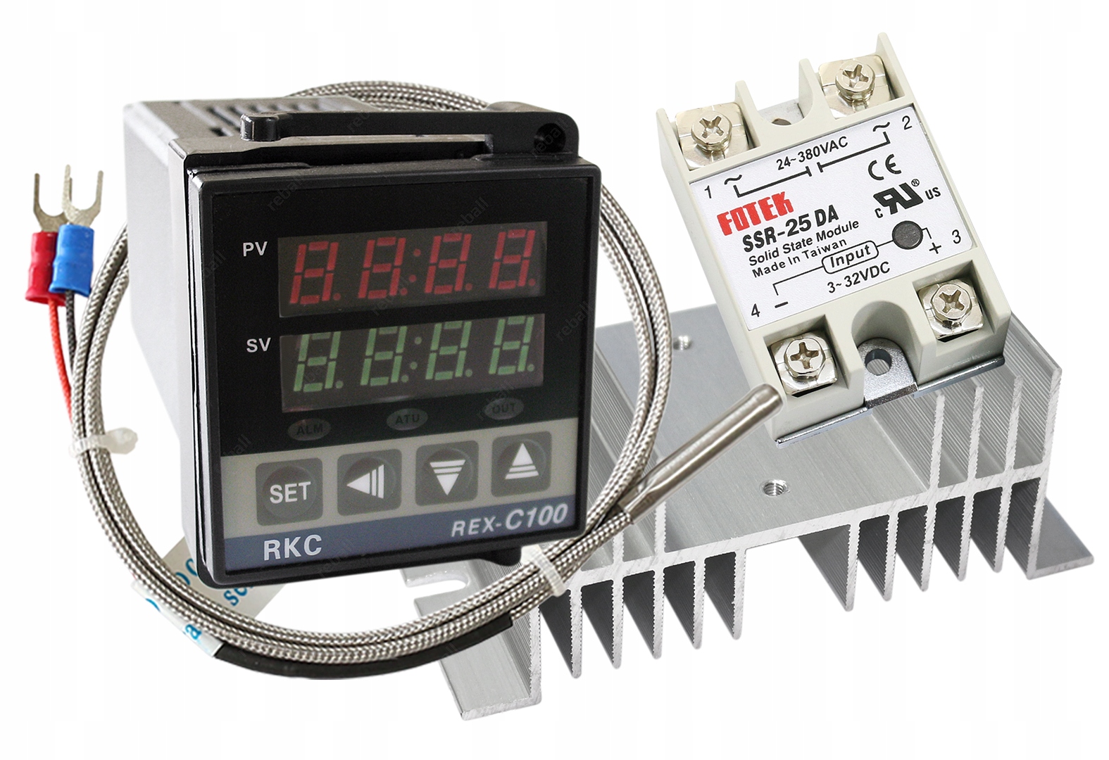 Termostat Temperatury Pid C100V Czujnik Ssr 25A Ra