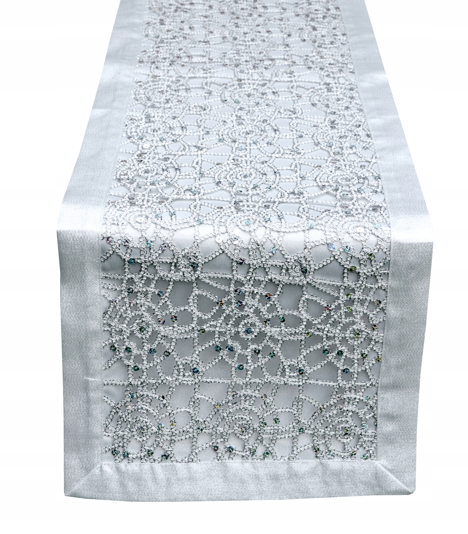 

Stylowy bieżnik obrus Glamour 01 35x170 srebrny