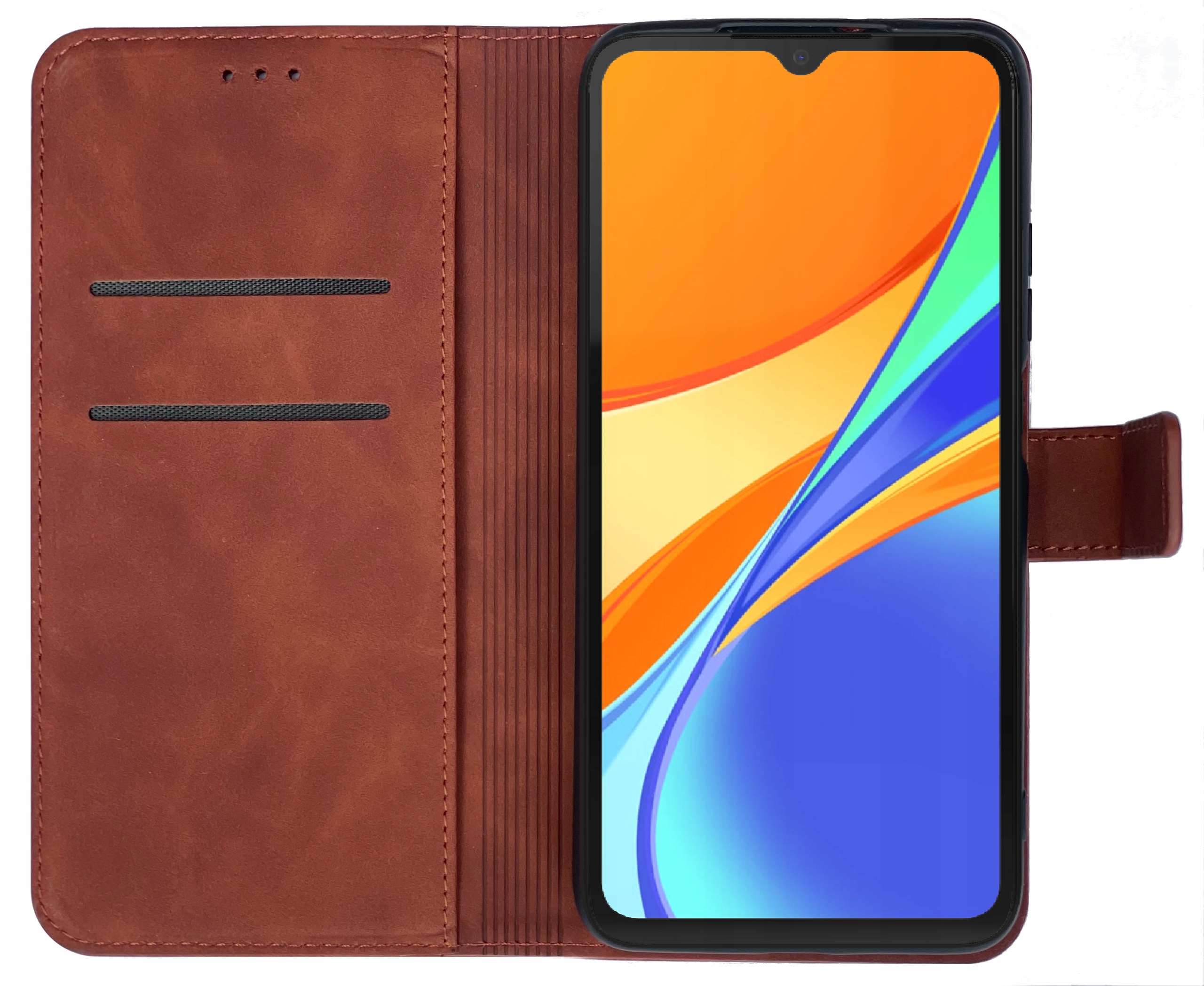 

Etui Z Klapką Skórzane Do Xiaomi Redmi 9C Szkło