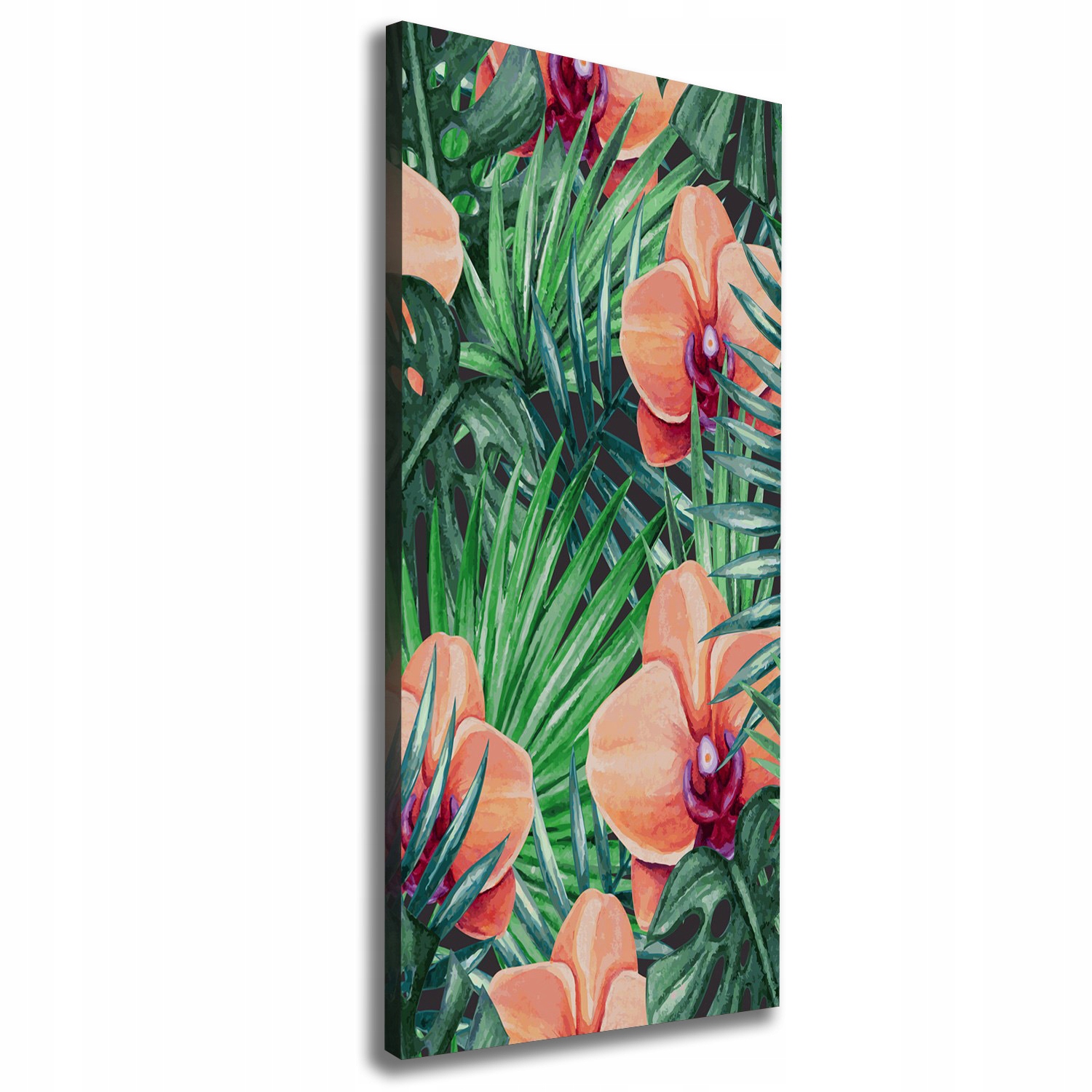 

Foto obraz na płótnie Orchidea i palmy 50x125 cm