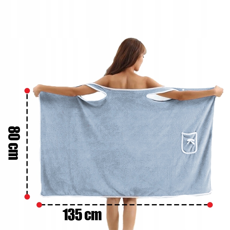 RĘCZNIK DAMSKI Z GUZIKAMI TUNIKA DO SAUNY SPA SZLAFROK PAREO KILT NIEBIESKI Kolor odcienie niebieskiego