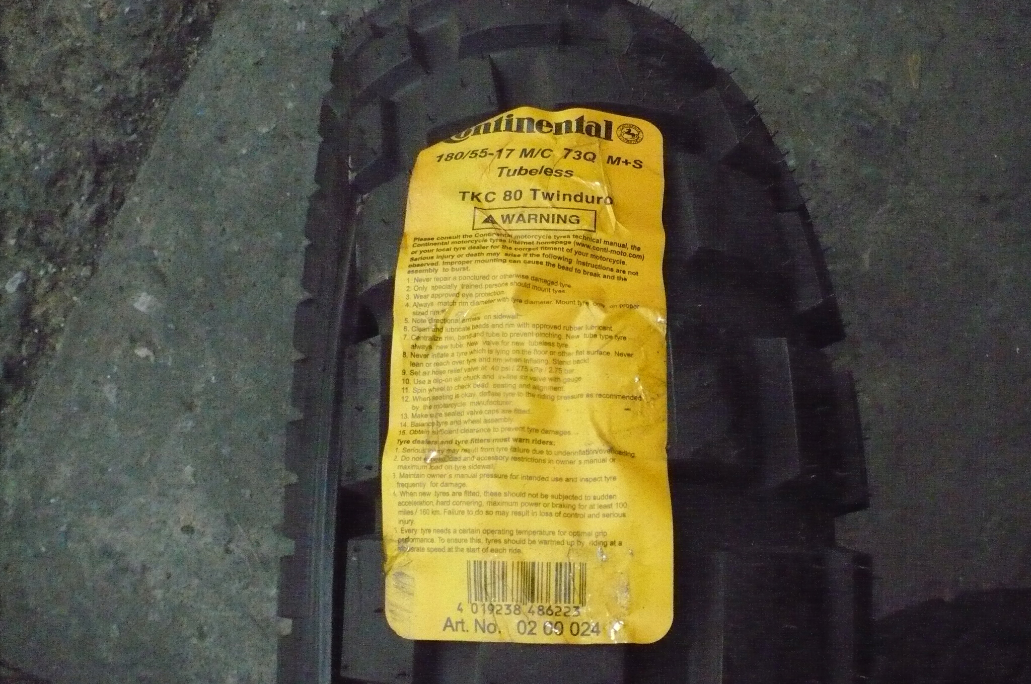 180/55B17 180/55-17 Continental Tkc 80 Twinduro Nová 2017