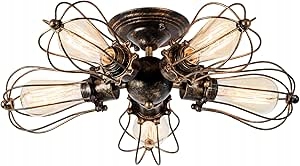 Luling stropní svítidlo vintage E27, industriální, kovová