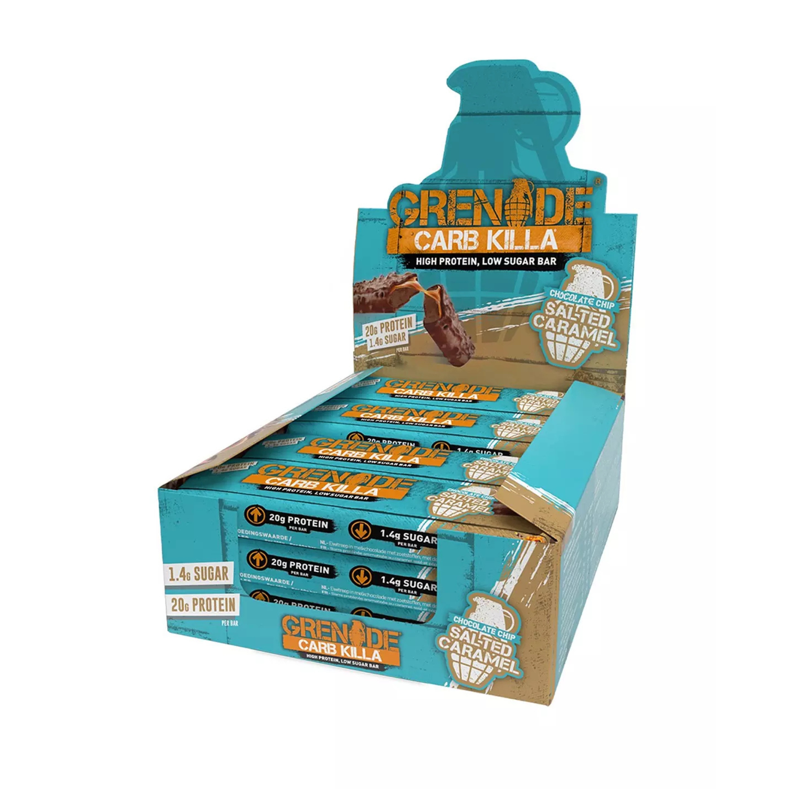 Proteinová Tyčinka Grenade 12x60g Slaný Karamel Nízký obsah cukru Fit
