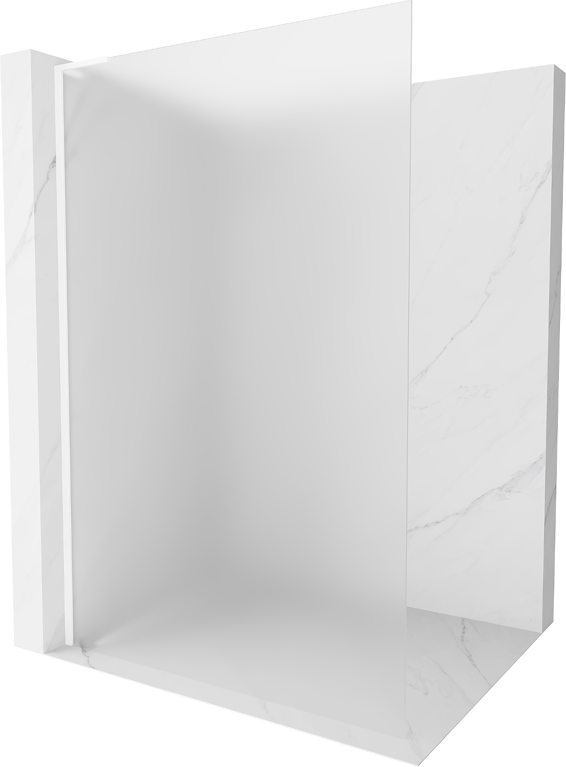 Mexen Kioto L Walk-In Sprchová Zástěna 90x200 cm, Mléčné Sklo, Bílá