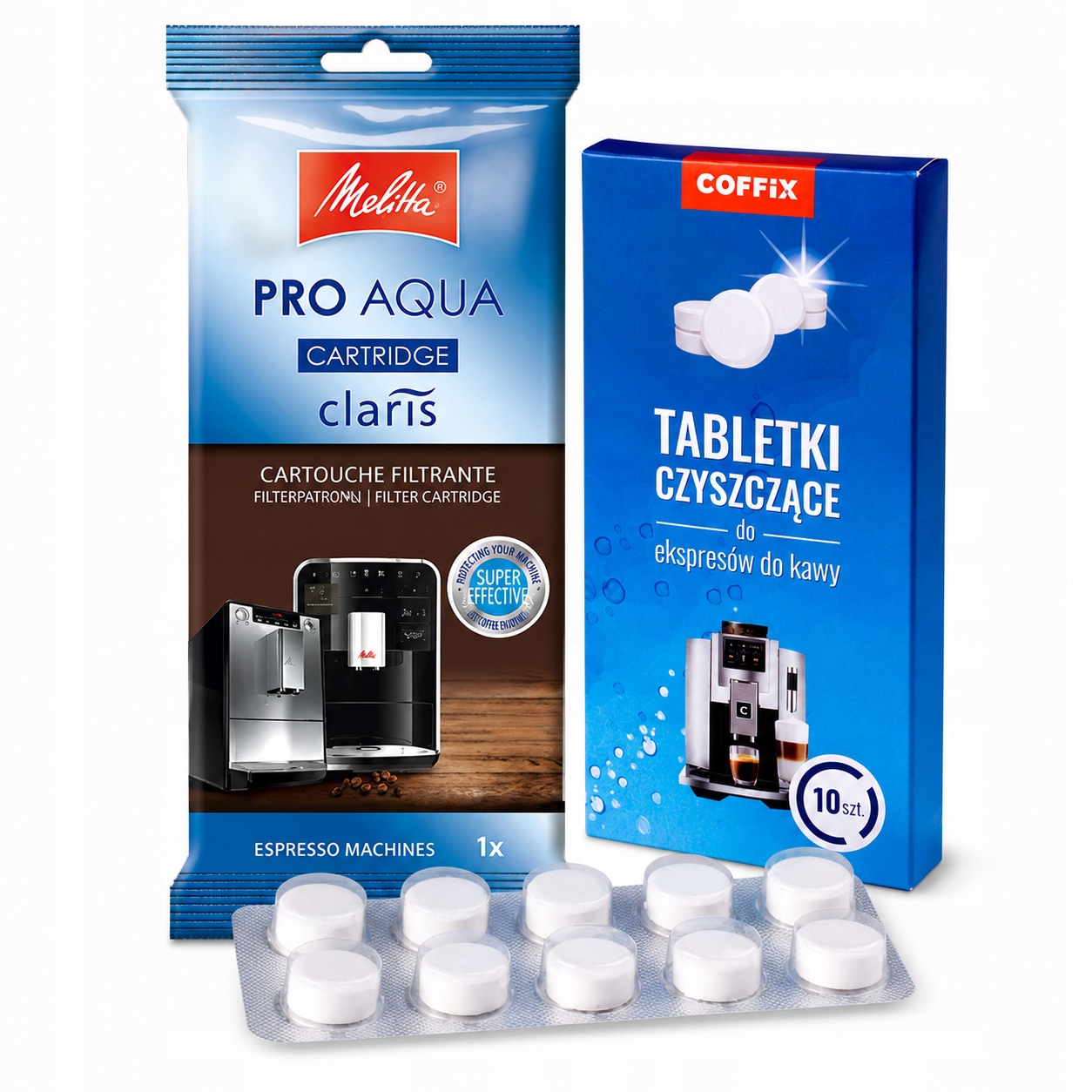 Melitta Pro Aqua filtr Tabletki Coffix 10 szt Zestaw do Nivony, Krupsa