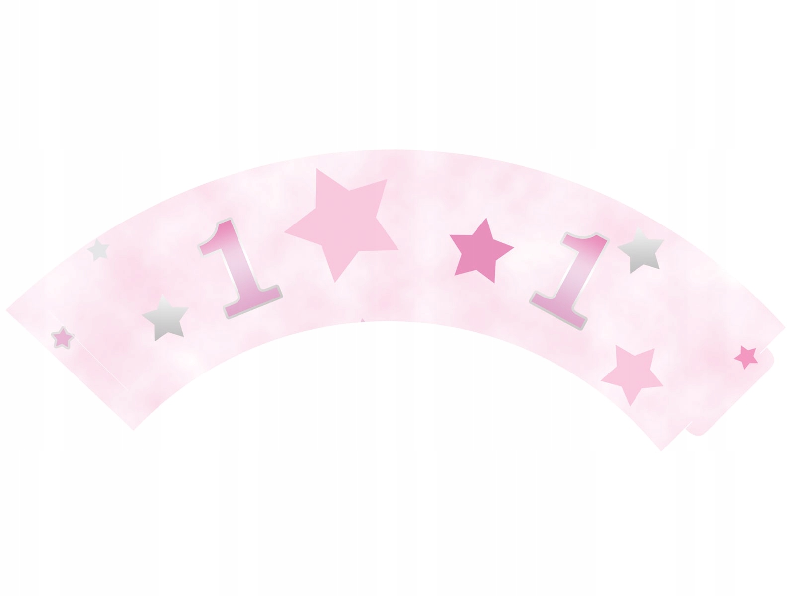 

Papilotki na babeczki na roczek Gwiazdki różowe