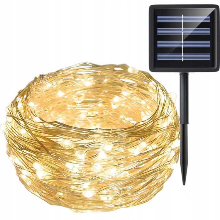 

Lampki Choinkowe 200LED 20M Solarne Białe Ciepłe