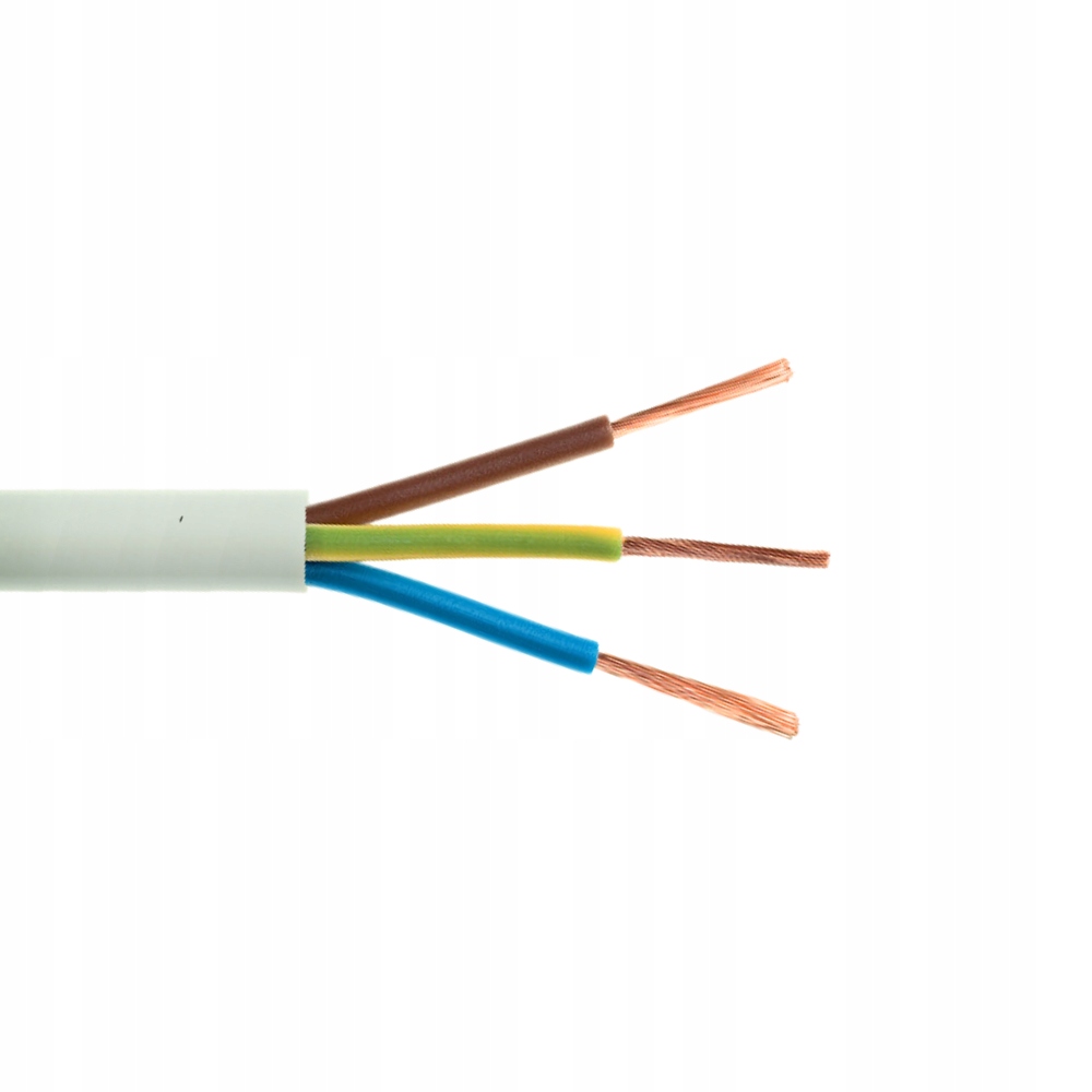 Przewód instalacyjny kabel YDY żo 3×2,5 450/750V 1mb okrągły biały EAN (GTIN) 3664013098781