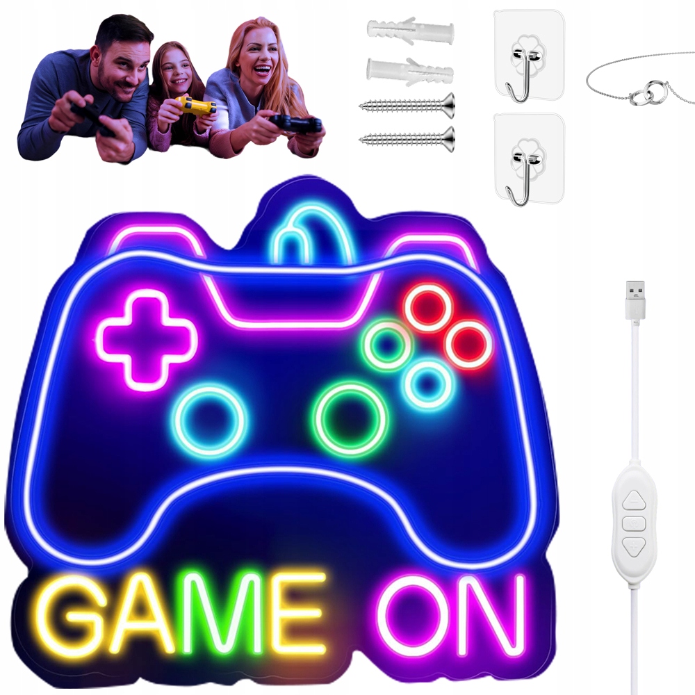 Neonová Ledová Podložka Do Pokoje Pro Hráče Teenagera Usb Pro Hráče, Nástěnná