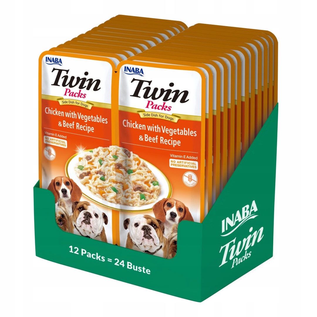 Levně Inaba Twin Packs 12x80g Krmivo pro psy Kuřecí maso Zelenina v bulionu