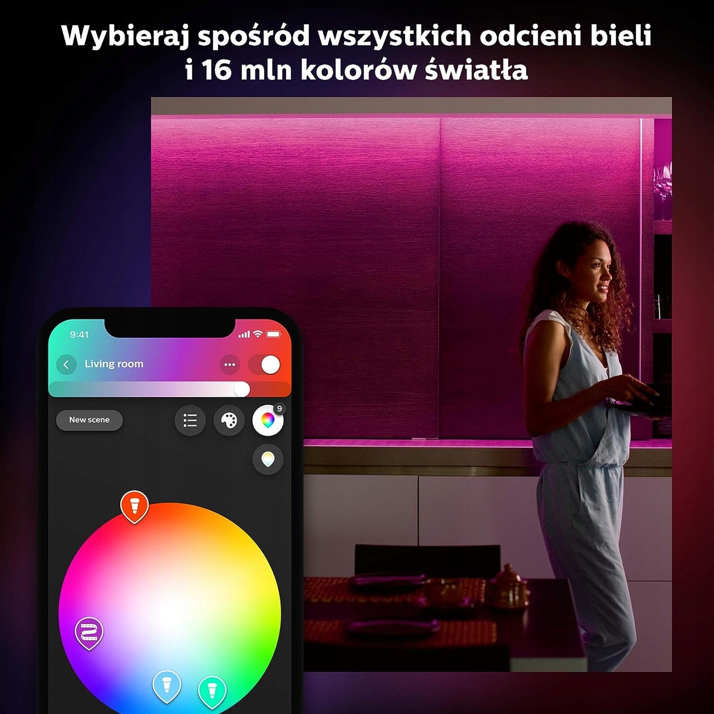 Philips HUE 3x żarówka GU10 RGB Ambiance + mostek + Smart Button Napięcie 230 V