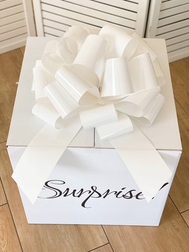 Duża ozdobna kokarda na prezent 45cm biała EAN (GTIN) 5600461530013