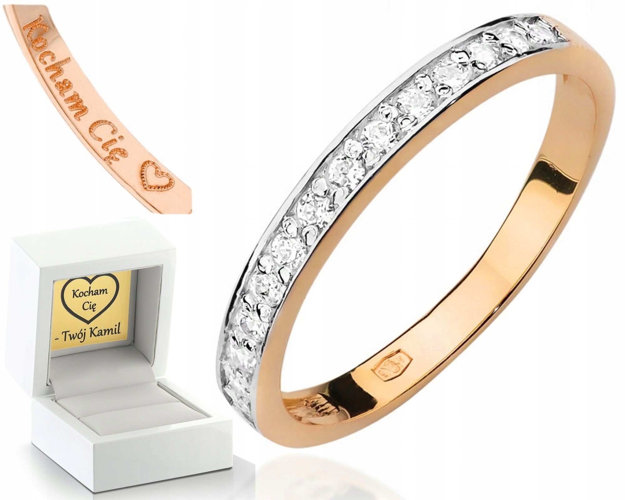 Zlatý Prstýnek Z Růžového Zlata S Brilianty Pro Ženu