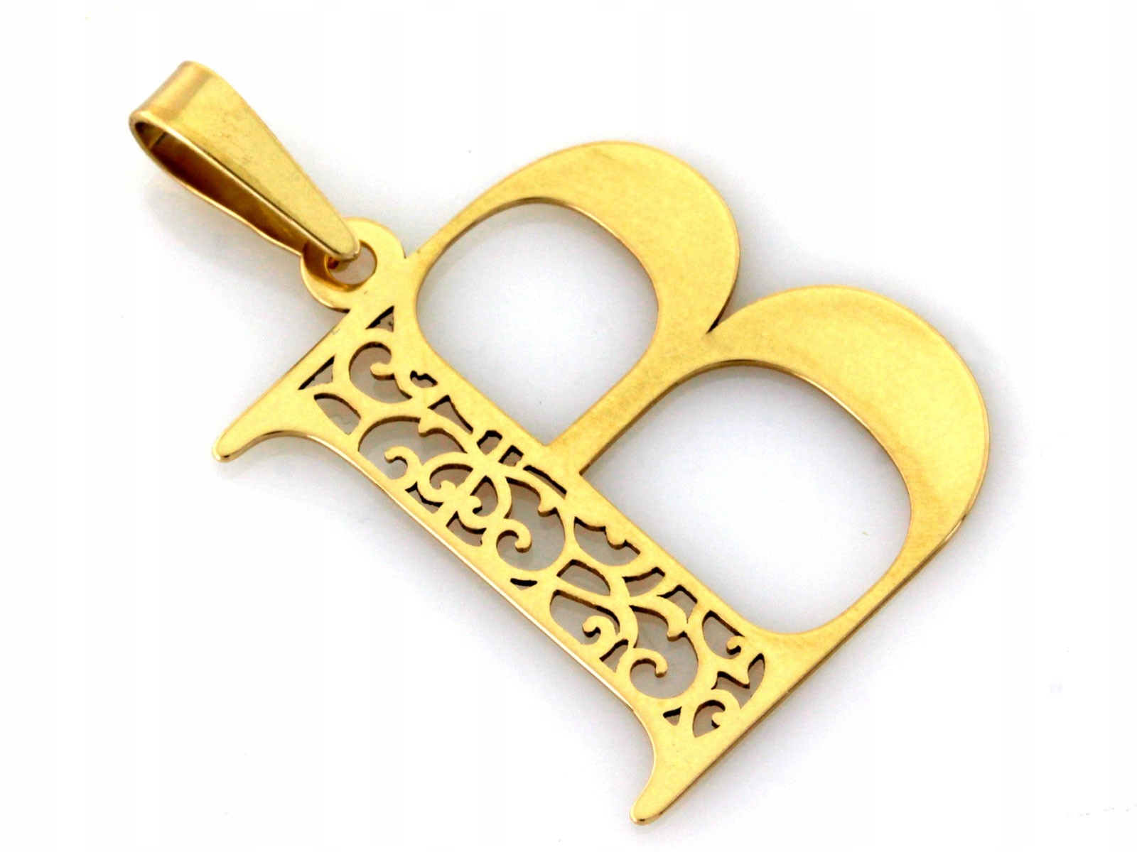 Přívěsek zlatý 585 písmeno B s ažurovým doplňkem celebrita písmeno B