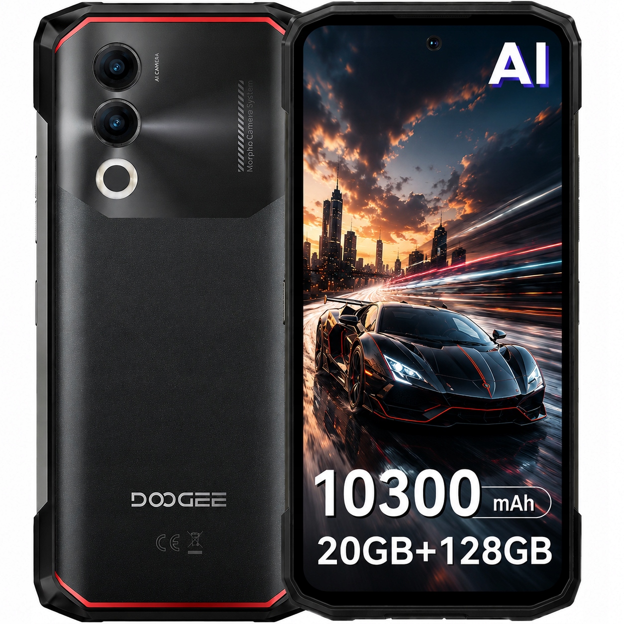 Odolný smartfón Doogee BLADE20 10300mAh 20+128GB 16MP 6.6”/90Hz/NFC/IP69K