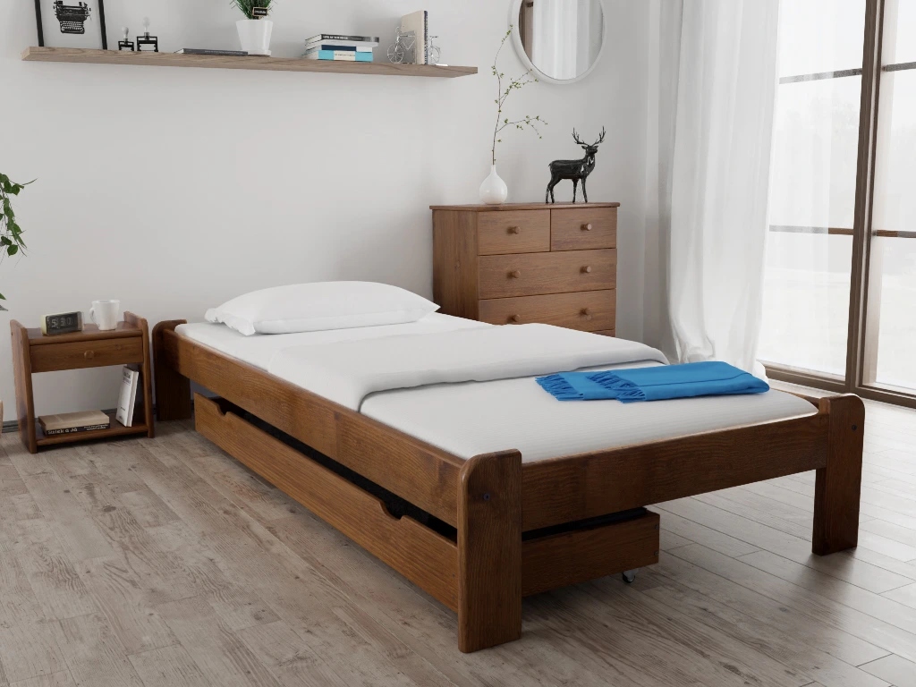 Postel Ada 90×200 cm, dub lam. rošt, matr. Somnia 18 cm