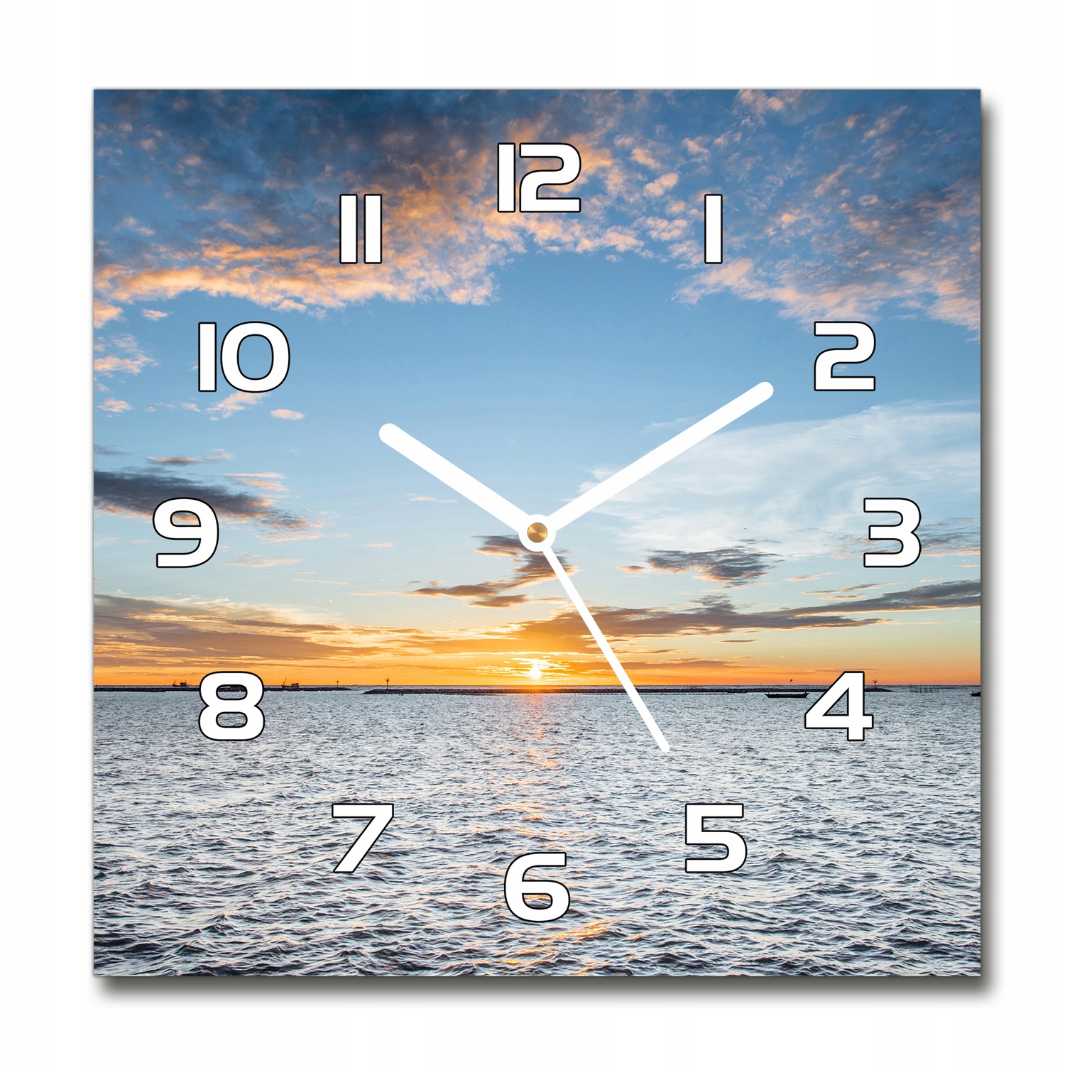 

Zegar szklany kwadratowy Zmierzch nad morzem 30x30