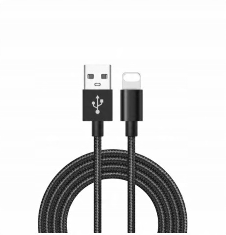 

Kabel Usb iPhone 2.1A Pleciony Wzmacniany 1m Black