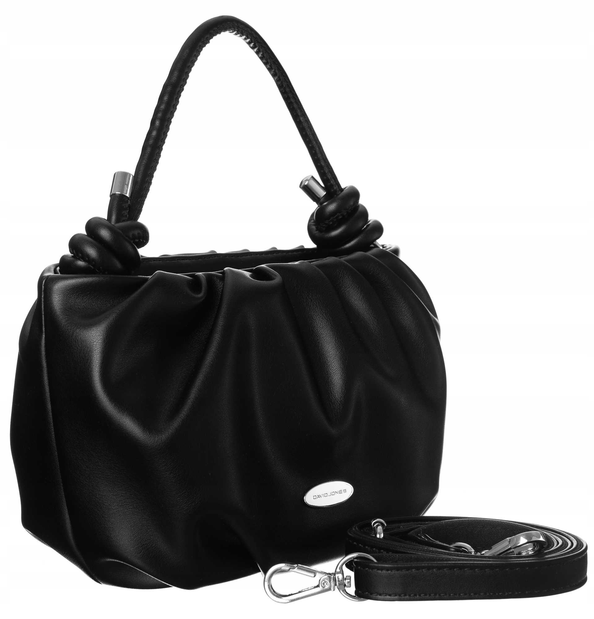 

Mała torebka na ramie czarna skóra eko David Jones