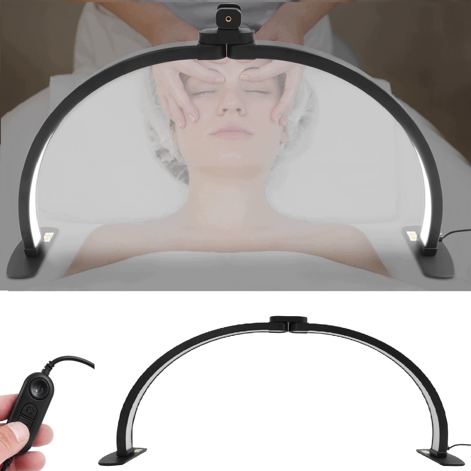 10 úrovní nastavitelného jasu lampa půlměsíc pro manikérský stůl 3000-6000K