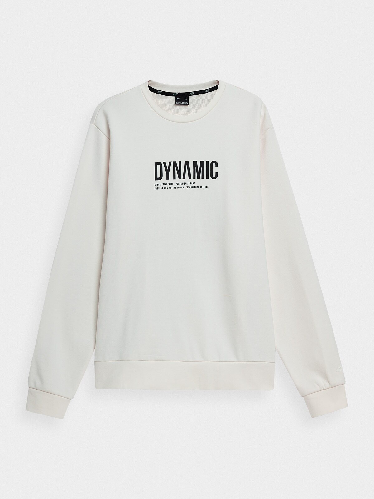 4F Mikina S Dlouhým Rukávem Pánská M023 Krémová Velikost XL