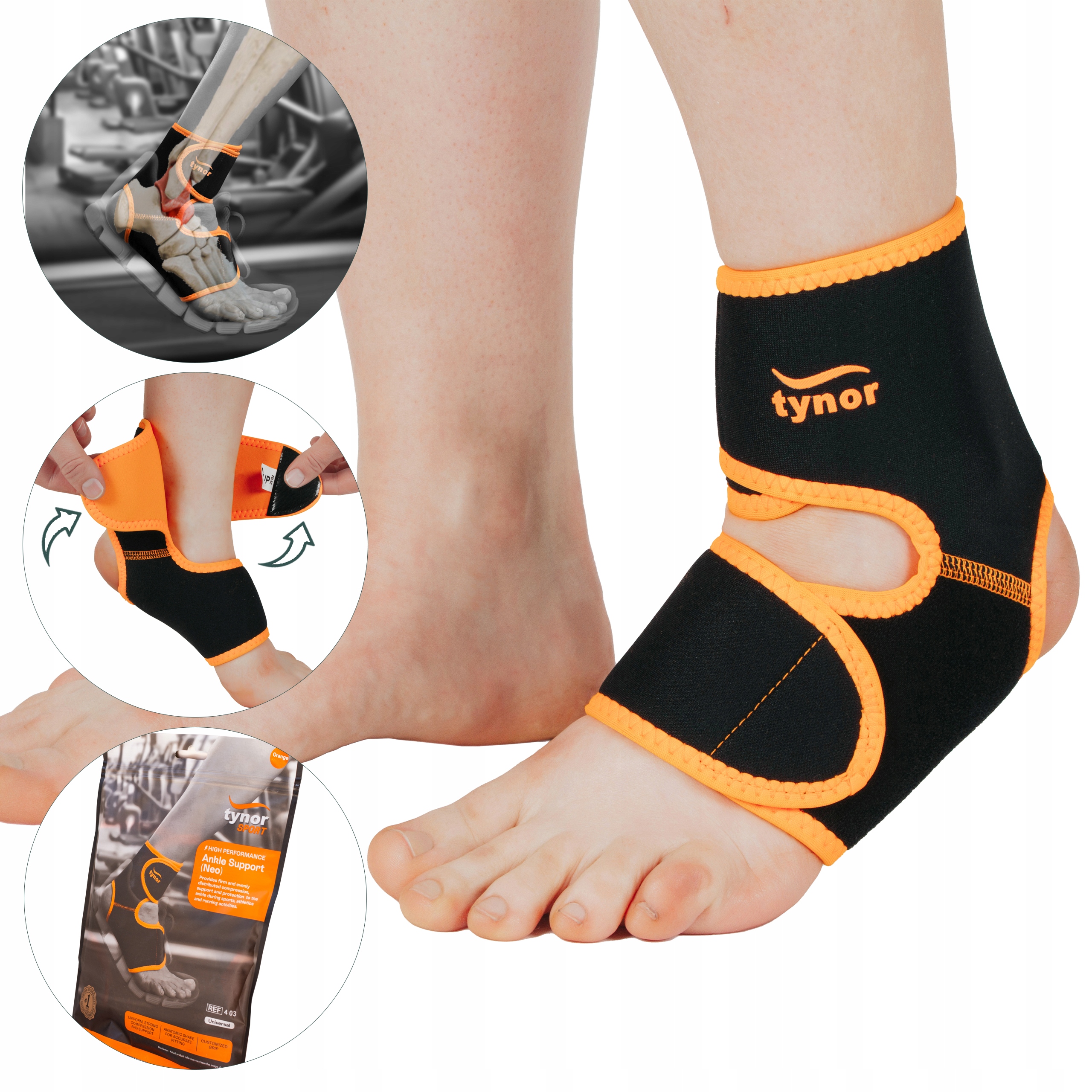 Stabilizator Kostki Stawu Skokowego Orteza Sport Ból Uraz Wsparcie Sport