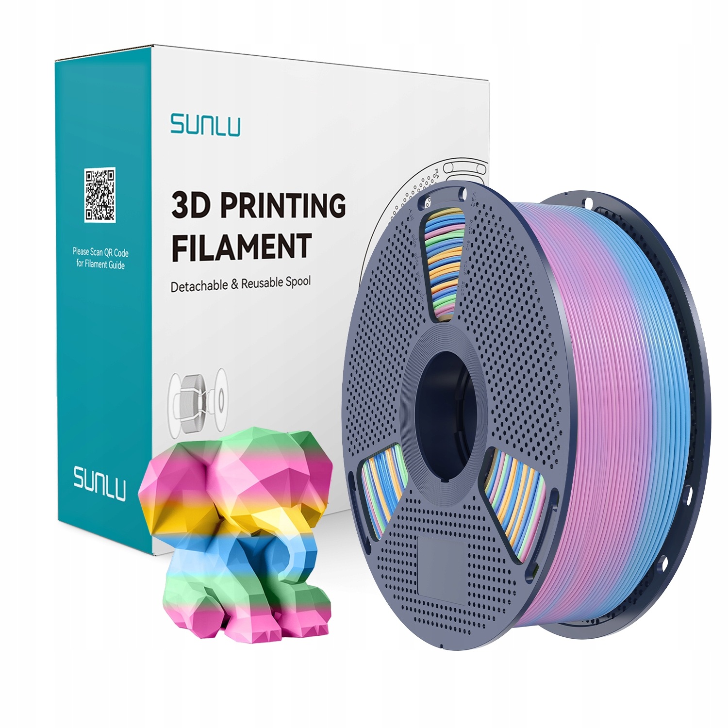 Filament Sunlu Pla Rainbow 04 tęcza 04 1kg 1,75mm