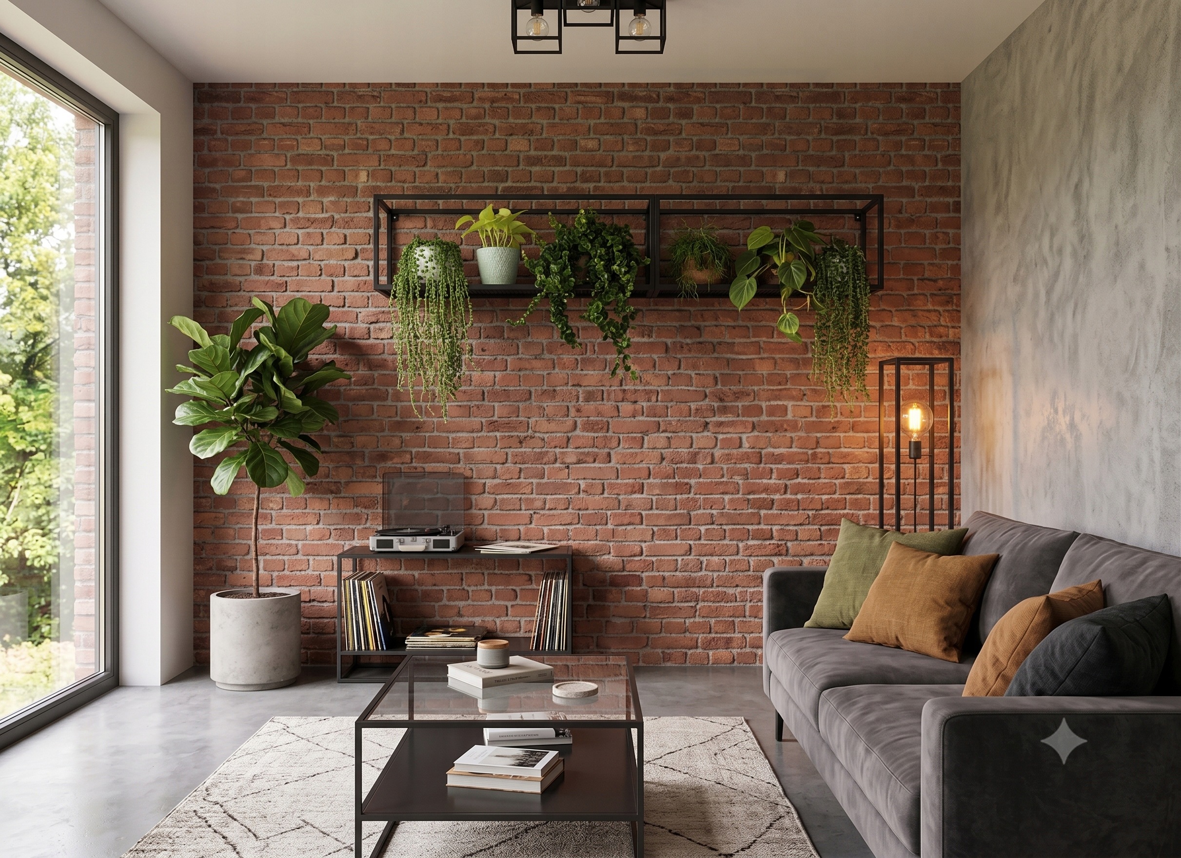 Nowoczesna Półka Ścienna Wisząca Metal Loft Czarna