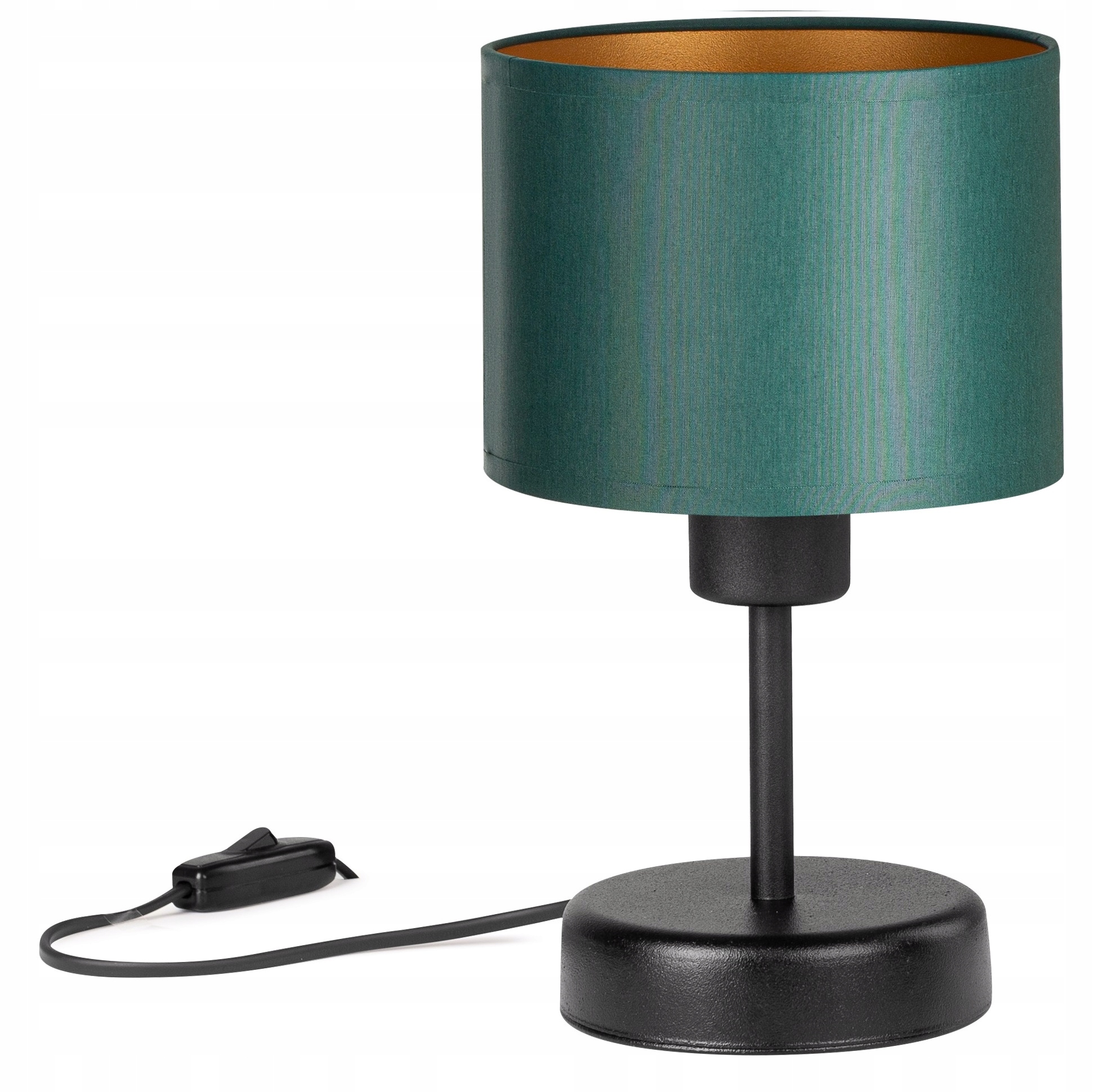 Lampka biurkowa stołowa Nocna Loft mini Abażur zielony złoty