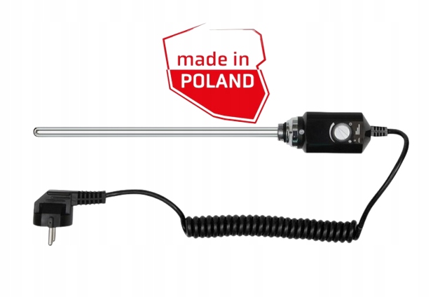 Poľsko Ohrievač kúpeľňových radiátorov termostat Závit 1/2" 900 W čierny