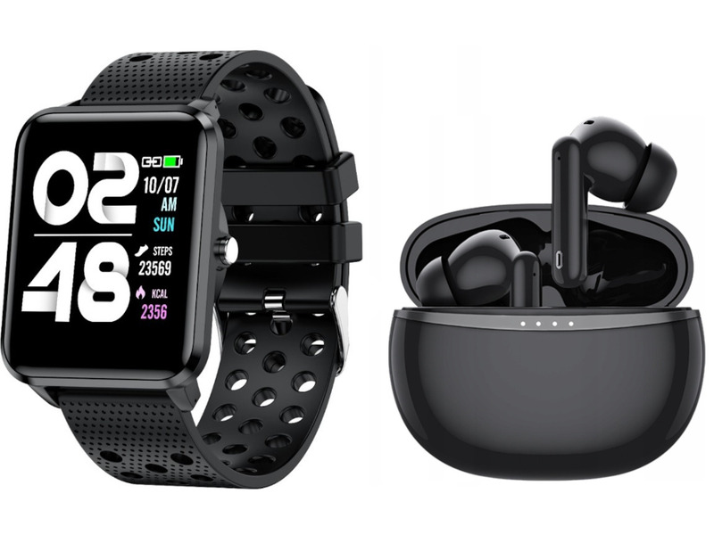 Smartband BEMI KIX-M Czarny + Słuchawki Tutti System operacyjny inny