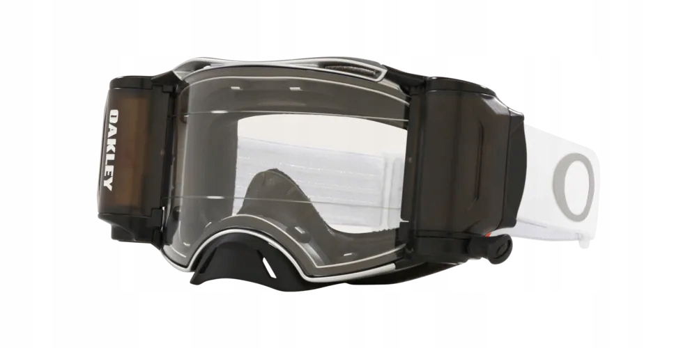 Oakley Airbrake MX Tuff Blocks White Clear Roll Off