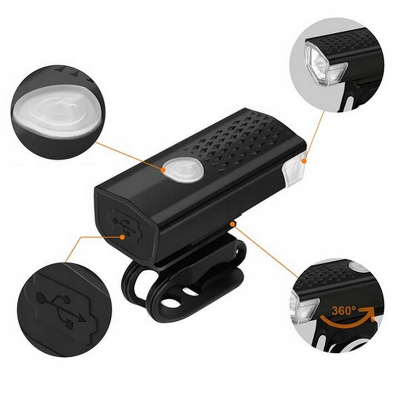 LAMPKA ROWEROWA LED NA ROWER KIEROWNICĘ MOCNA AKUMULATOROWA USB + TYŁ TYLNA Marka Inna marka