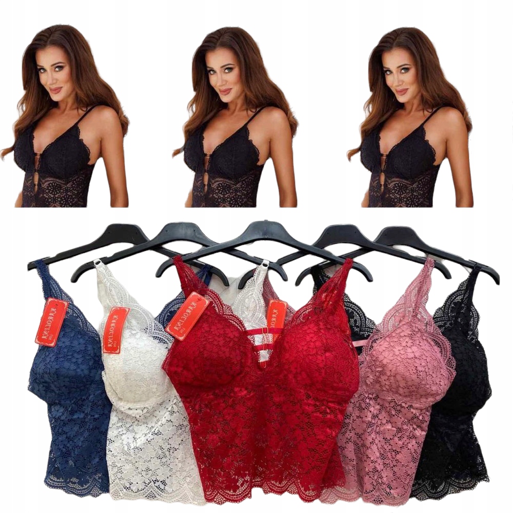 BLUZKA MODNA KORONKA OZDOBNE RAMIĄCZKA TOP KOSZULA