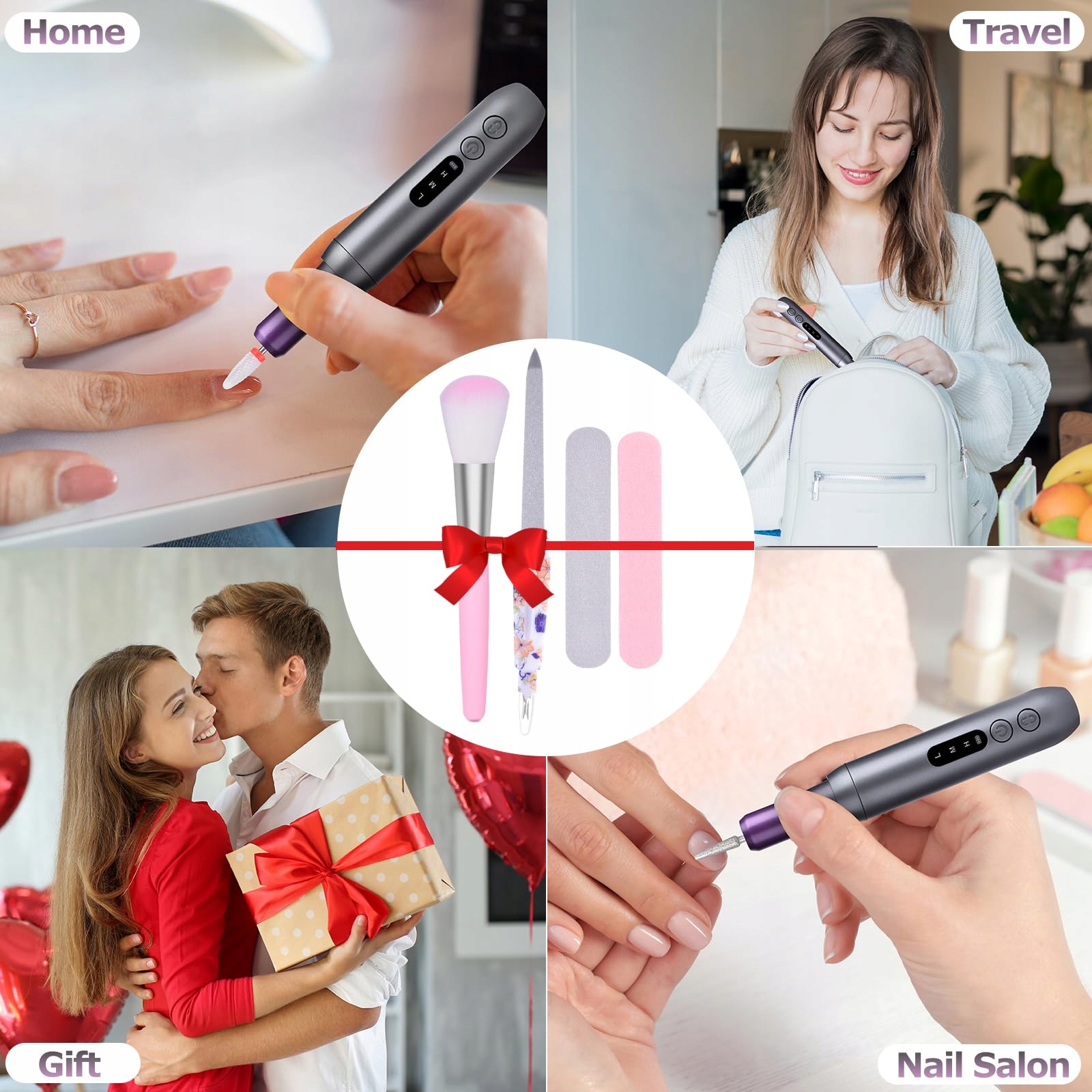 EVILTO Bezprzewodowa Frezarka Do Paznokci Zestaw Manicure Pedicure — miniatura 7