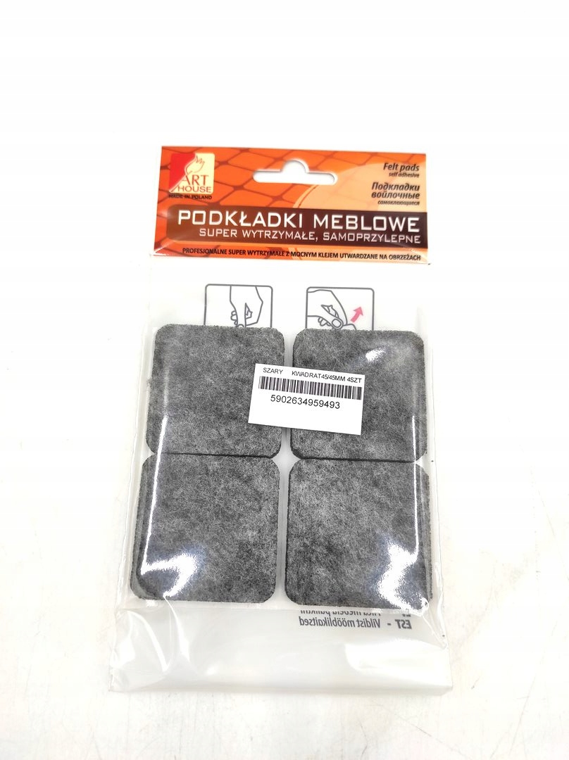 

Podkładka Filc Kwadrat 45/45MM Szary GRUB.6-7MM 4S