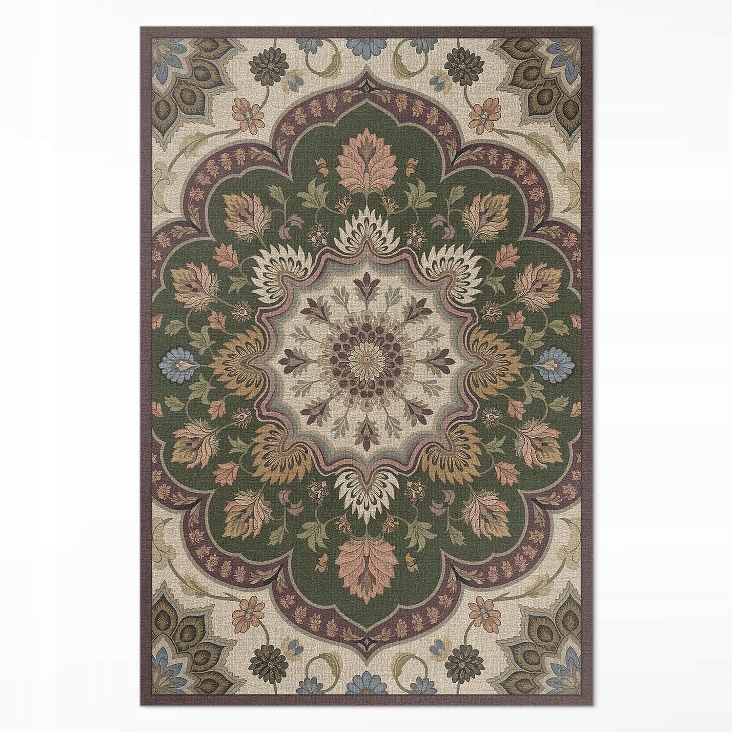 Protišmykový vinylový koberec Kvety v štýle art nouveau Veľký 140 x 210 cm