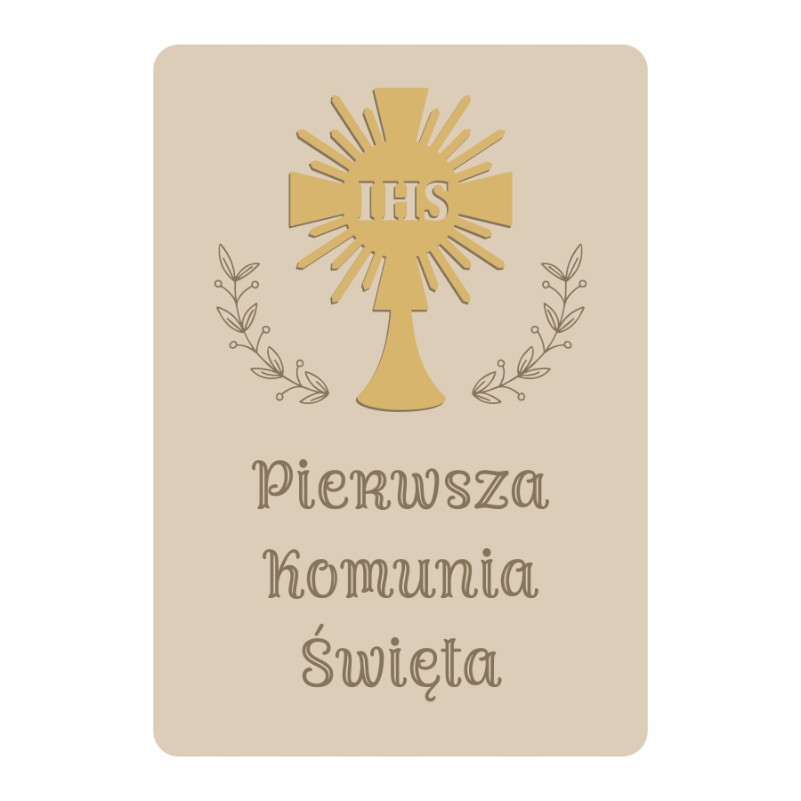 Tabliczka do zdjęć PIERWSZA KOMUNIA ŚWIĘTA IHS