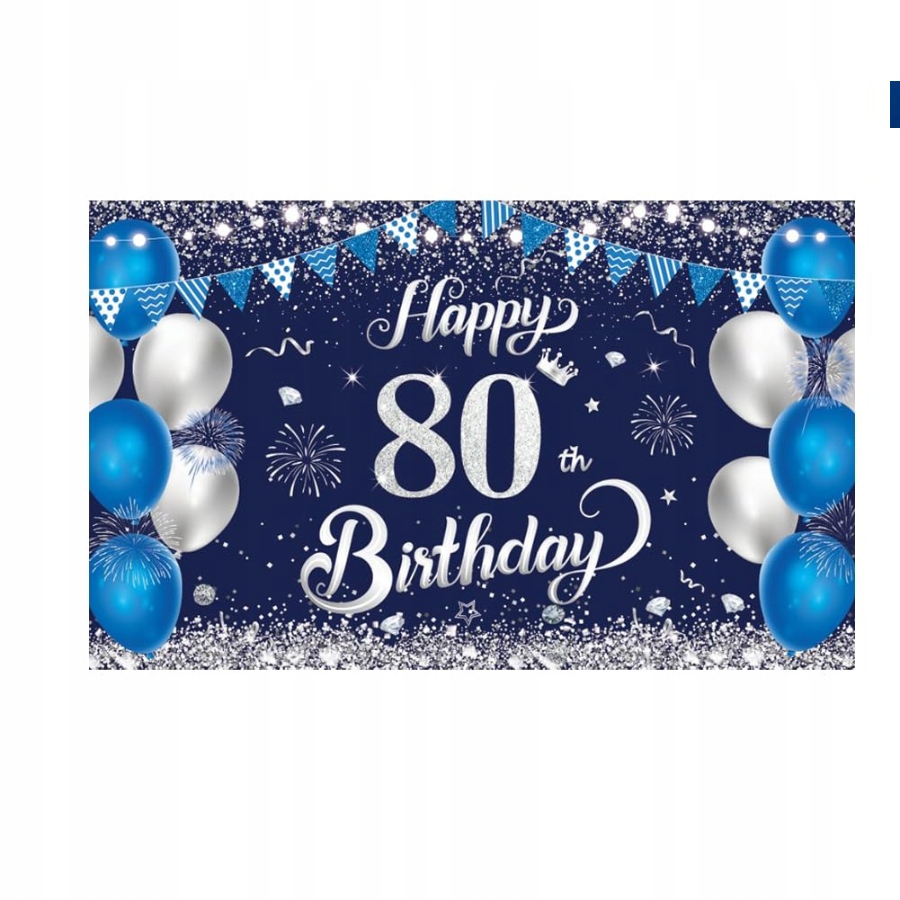 Yontree tło fotograficzne Happy 80 Birthday 1,1 m x 1,8 m
