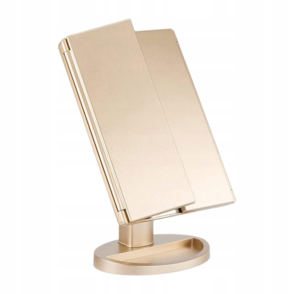 Trifold LED lusterko do makijażu z 21 lampkami LED Makeup Vanity Mirror Gold