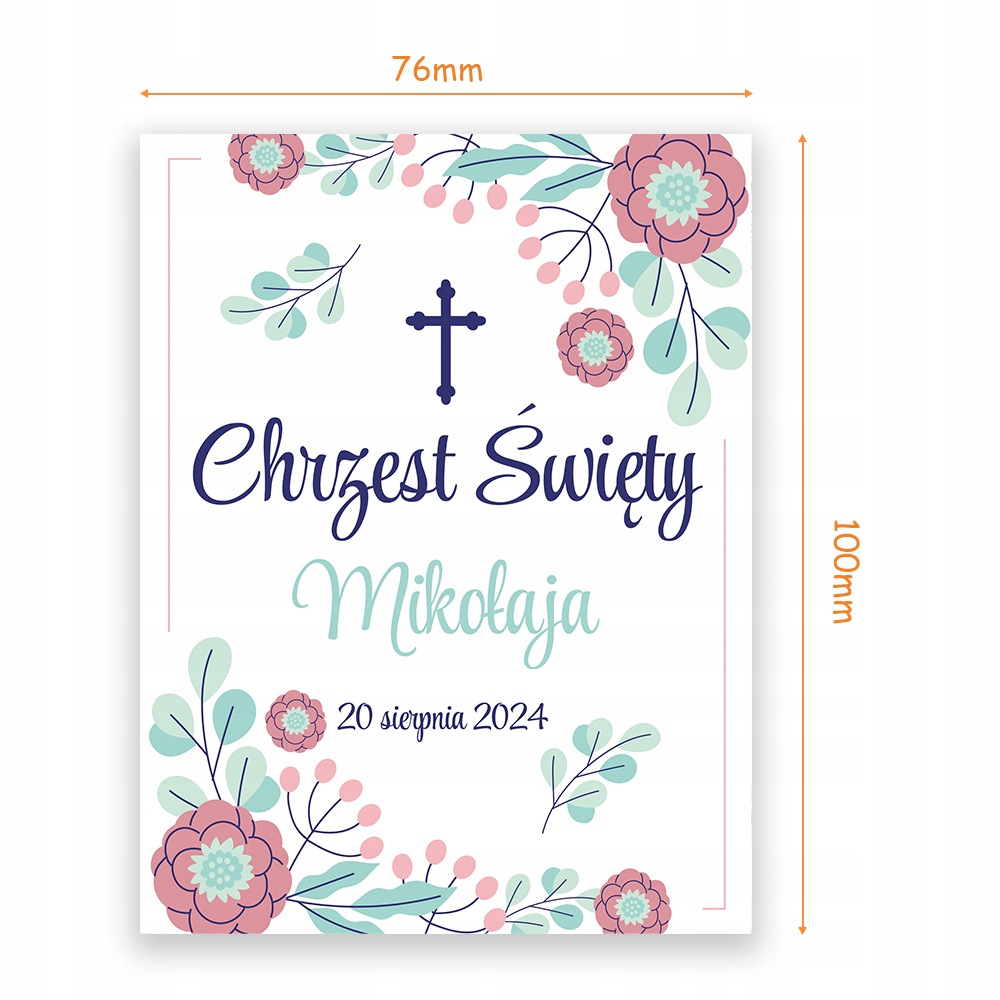 Etykiety naklejki na wódkę chrzest Stan opakowania brak opakowania