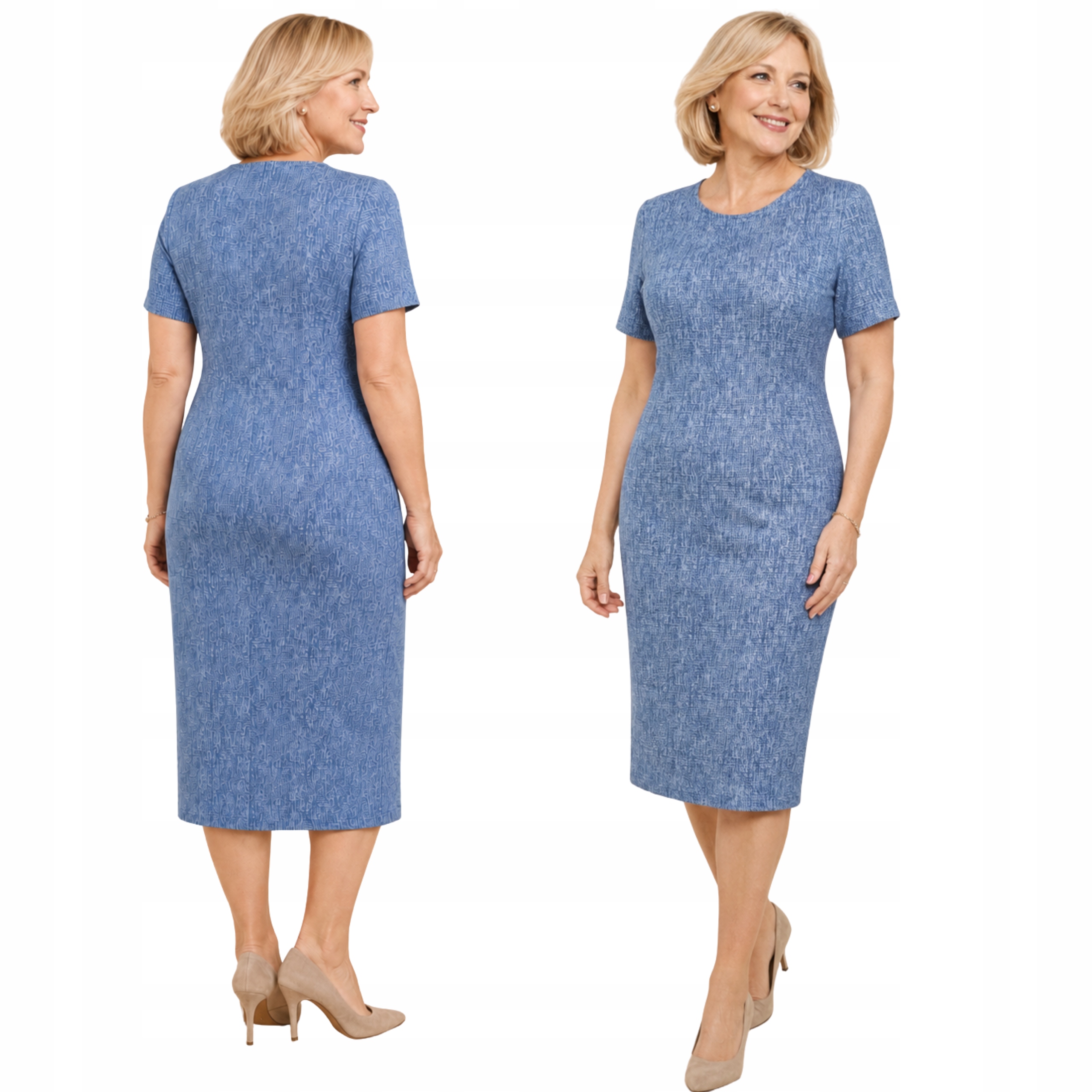 Sukienka wizytowa 48 2XL (40-60 L-8XL) midi duże rozmiary Kamilea