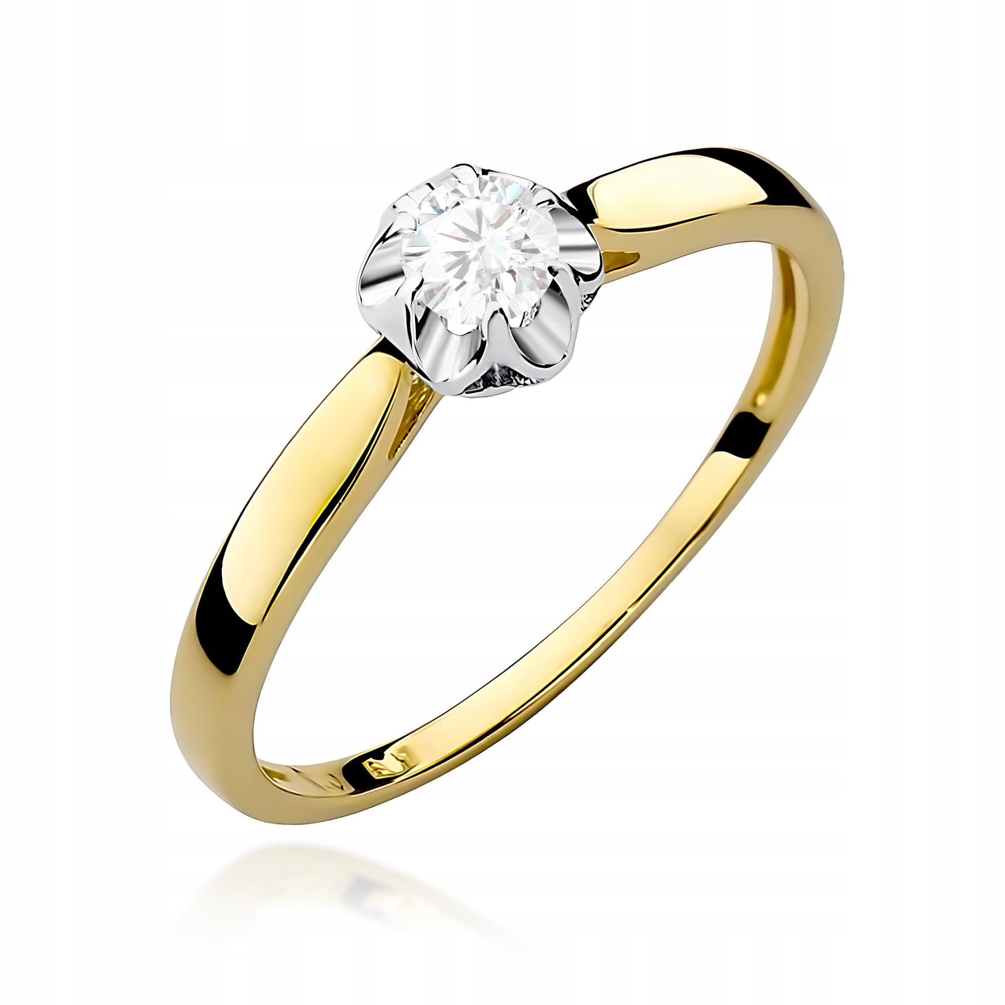 Zlatý Zásnubní Prstýnek 585 S Laboračním Diamantem R8