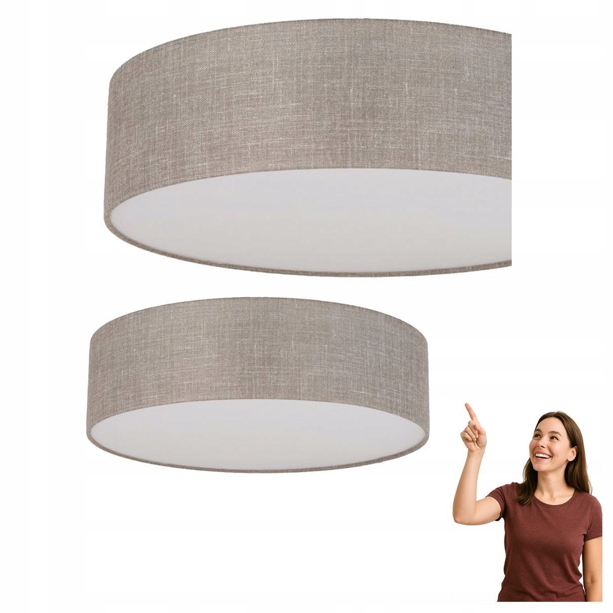 Stropná lampa Rondo Linen 600 5637 Tk Lighting