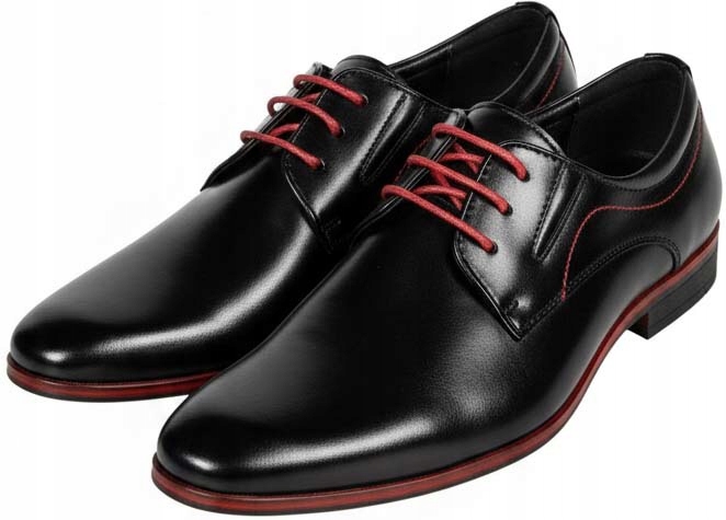 Buty Męskie Wizytowe Półbuty Wiązane Skóra Wesela Komunie
