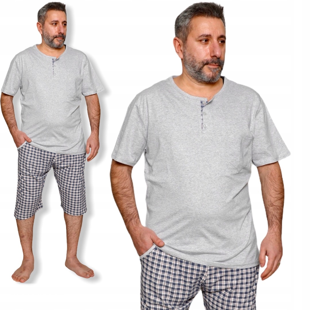 

Piżama Męska Duże Rozmiary/guziki/ Kieszeń XL-5XL