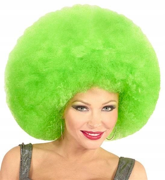 

Peruka Mega Duże Afro Zielone Kręcone Klaun Klauna